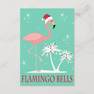 INVITATION FLAMINGO DE NOËL VINTAGE MODERNE
