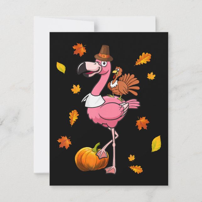 Invitation Flamingo | Flamingo Action de grâce Halloween (Devant)
