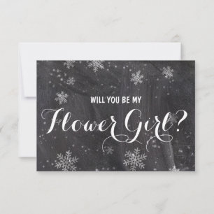 Invitation Flamme de neige moderne en hiver Fleur Girl