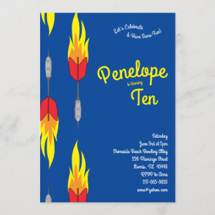 Invitation Flamme des fléchettes de la fête Anniversaire de e