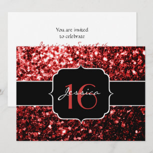 Invitation Flamme rouge foncé Parties scintillant scintille G