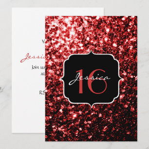 Invitation Flamme rouge foncé Parties scintillant scintille G