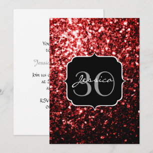 Invitation Flamme rouge foncé Parties scintillant scintille G