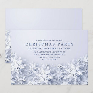 Invitation Flammes de neige 3D Élégantes Fête NOËL