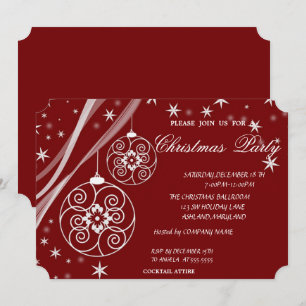 Invitation Flammes de neige de Noël, Fête de Noël d'entrepris