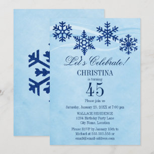 Invitation Flammes de neige d'hiver Fête d'anniversaire