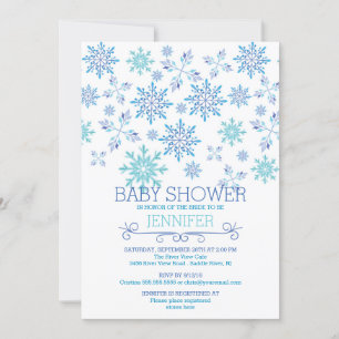Invitation Flammes de neige d'hiver modernes Baby shower neut