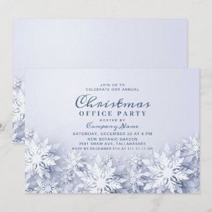 Invitation Flammes de neige Élégantes 3D Fête de Noël d'entre