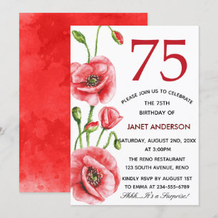 Invitation Flandres Pavot Watercolor 75e anniversaire