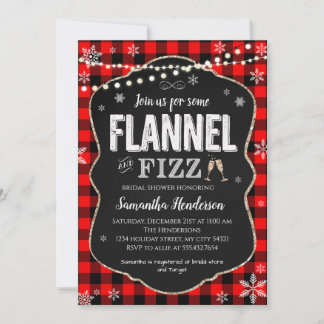 Invitation Flannel et Fizz Fête des mariées Plaid Buffalo