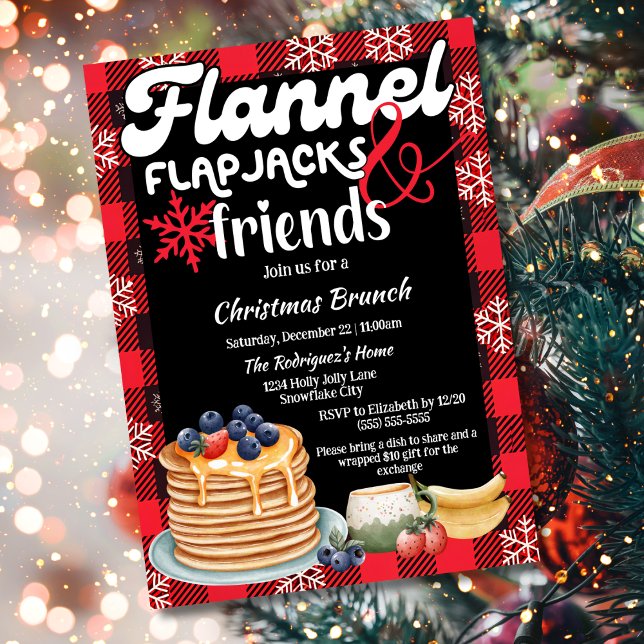 Invitation Flannel Flapjacks and Friends Christmas Brunch (Créateur téléchargé)