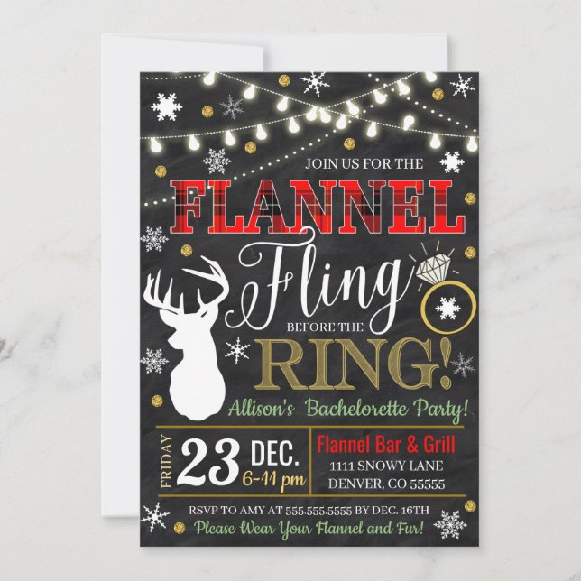 Invitation Flannel Fling Avant L'Invitation Du Ring (Devant)
