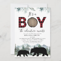 Flannel Lumberjack Ours C'est un Baby shower garço