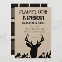 Flannel Up Plaid Fall Deer Anniversaire