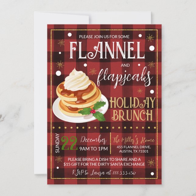 Invitation Flannels Flapjacks Noël (Devant)