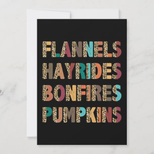 Invitation Flannels inspirés par l'automne Hayrides Bonfires 