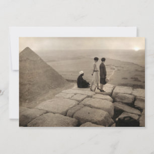Invitation Flapper Girls Sunrise Khufu Pyramid, Égypte 1920