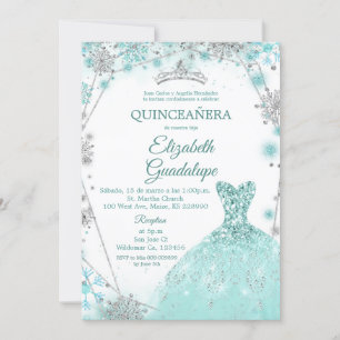 Invitation Fléau de neige vert Turquoise Silver Hivernal Quin