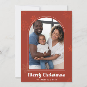 Invitation Flèche de neige Boho Arch rouille Photo Joyeux Noë