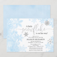 Flèche-neige en argent bleu baby shower virtuel