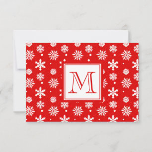 Invitation Flèche-neige rouge vif et blanc Motif 1 avec Lun