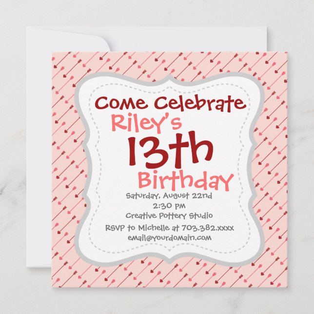 Invitation Flèches de l'Heureuse Sainte-Valentin Cupid rouge  (Devant)