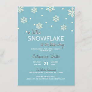 Invitation Flèches de neige BABY SHOWER gris argent bleu GA