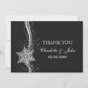 Invitation Flèches de neige en argent noir Merci de mariage d