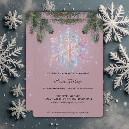 Invitation Flèches de neige violette d'hiver moderne Baby sho