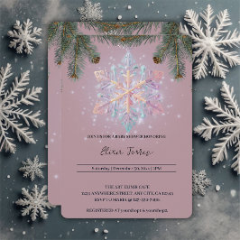 Invitation Flèches de neige violette d'hiver moderne Baby sho