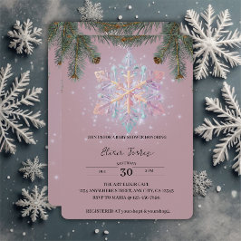 Invitation Flèches de neige violette d'hiver moderne Baby sho