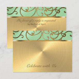 Invitation Flèches en Filigree d'or Quinceañera