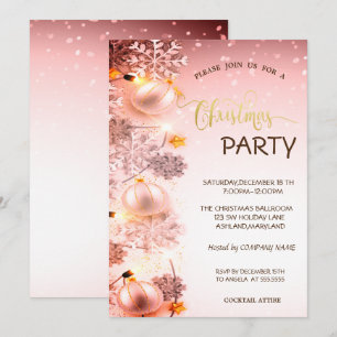 Invitation Fléchettes de neige, Boules, Lumières à cordes, No