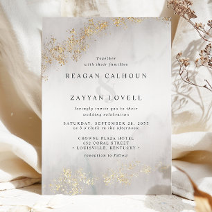 Invitation Flecks Or Luxe Moderne Gris Mist