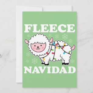 Invitation Fleece Navidad Feliz Funny Noël Kawaii Sheep