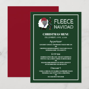 Invitation Fleece Navidad, Menu de Noël de style espagnol
