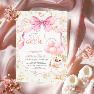 Invitation Fleur All in One Silly Goose Rose Bébé Naissance