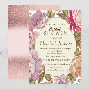 Invitation Fleur aquarelle, Cadre, Fête des mariées de Partie