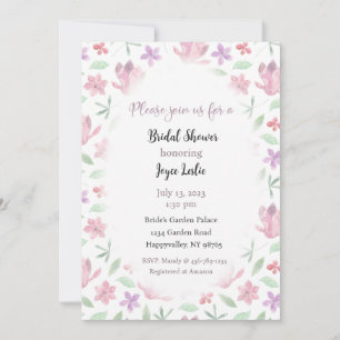 Invitation Fleur Aquarelle, Floral, Jardin