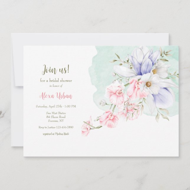 Invitation Fleur au doux parler (Devant)