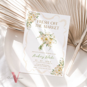 Invitation Fleur beige hors du marché Fête des mariées Invita