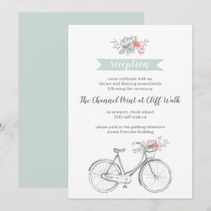 Invitation Fleur Bicycle Printemps Jardin Réception de mariag