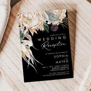 Invitation Fleur Blanche Carton d'invitation de réception d