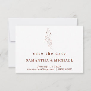 Invitation Fleur Boho Terracotta Indie Enregistrez la date Ma