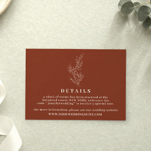 Invitation Fleur Boho Terracotta mariage Détails brûlés
