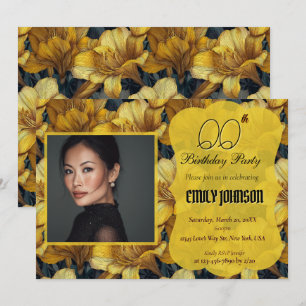 Invitation Fleur d'Amaryllis Adolescent Anniversaire Personna