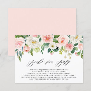 Invitation Fleur d'aquarelle feminine Peach Florals Livres po