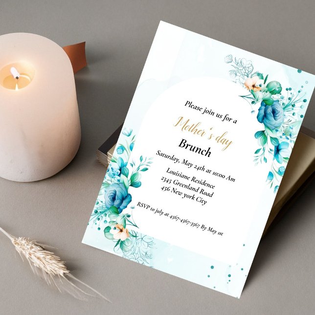 Invitation Fleur d'aquarelle Fête des mères Invita (Créateur téléchargé)