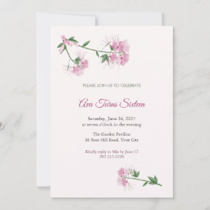 Invitation Fleur d'Araignée Cleome Rose Sweet 16