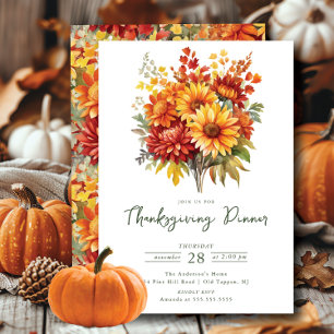 Invitation Fleur d'automne Thanksgiving